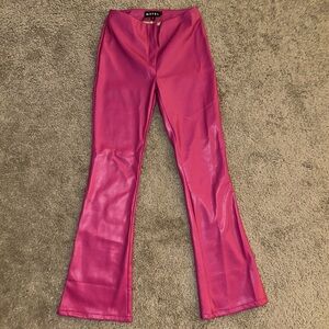 hot pink leather pants XS NWT